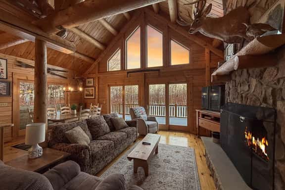 The Wildwood | Bridgton Log Cabin w/ Views - Image 1