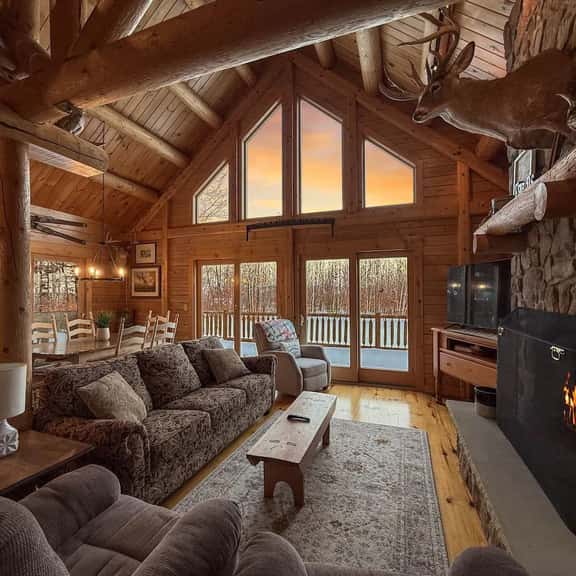 The Wildwood | Bridgton Log Cabin w/ Views - Image 1